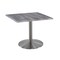 Holland Bar Stool Co 30" Tall OD214 Stainless Steel Table Base 22" Diameter 30"x30" Square Greystone Top OD214-2230SSOD30SQGryStn - alternate 1